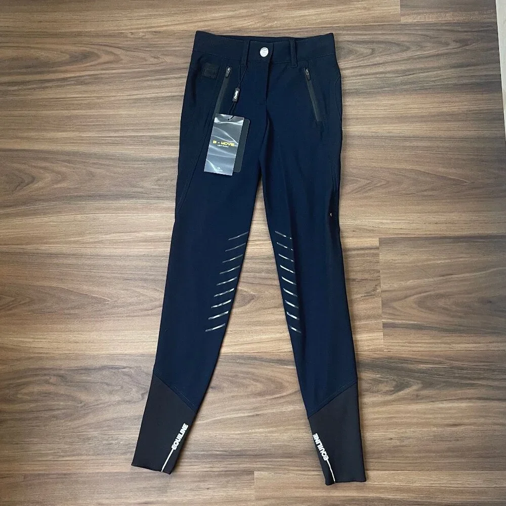 Equiline Women's B-Move Knee Patch Breeches - Navy - US 20 IT 36 - Picture 1 of 8
